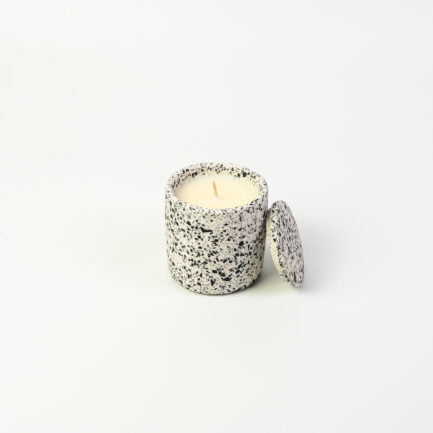 Terrazzo Candle pot, white and black_2