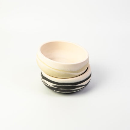 Bowls - beige + black and white